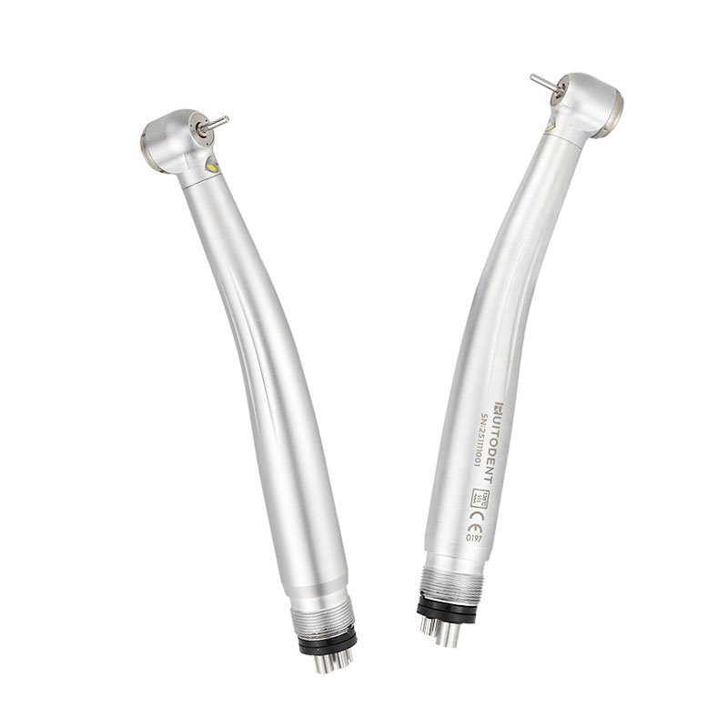 High Speed Air Turbine Handpiece – Three Way Spray, LED, Ceramic Bearing, Push Button, 2/4 Holes